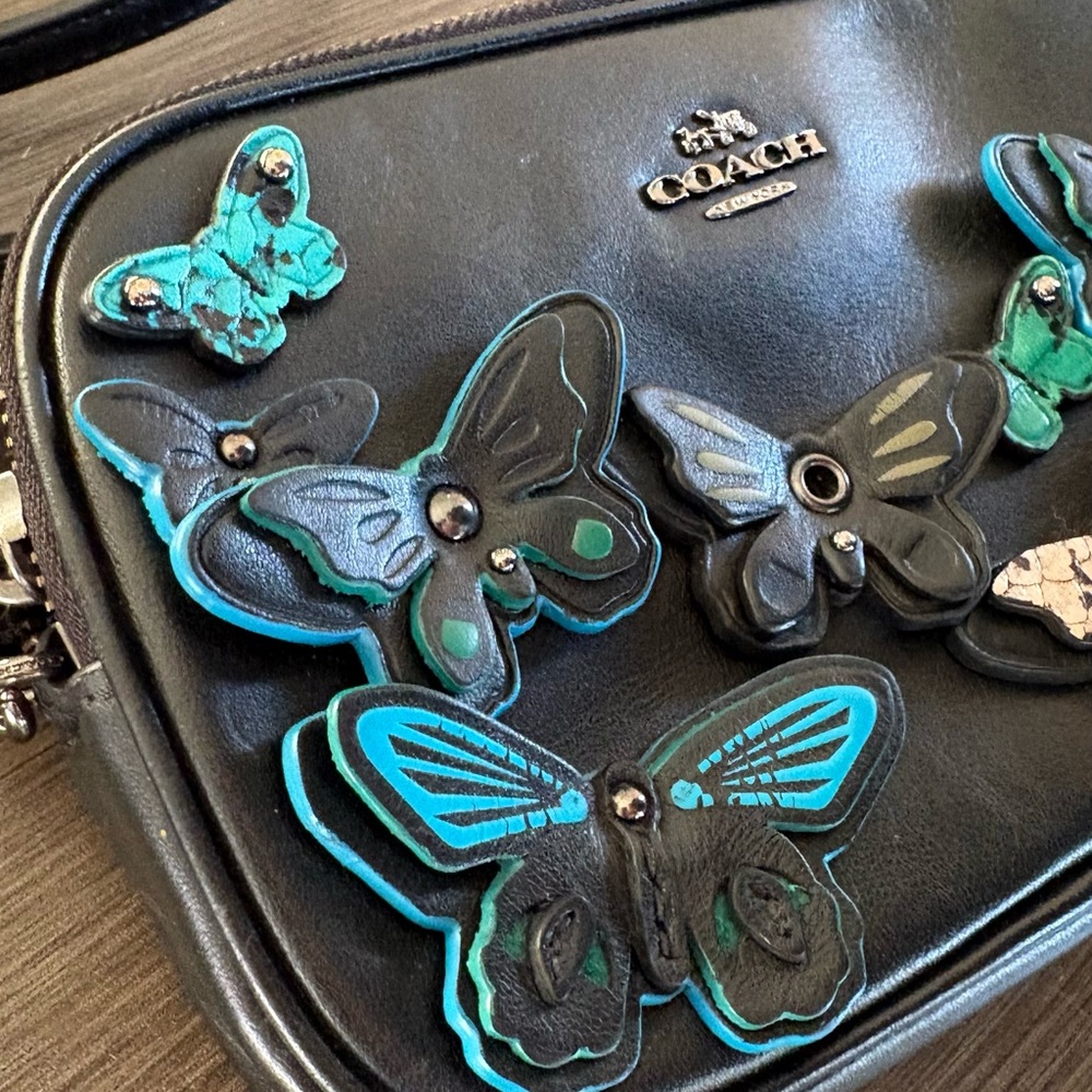 Coach Butterfly Appliqué Leather Crossbody Bag 2016 - Picture 4 of 14